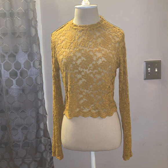 Ambiance lace long sleeve crop top 💛 - Picture 1 of 8